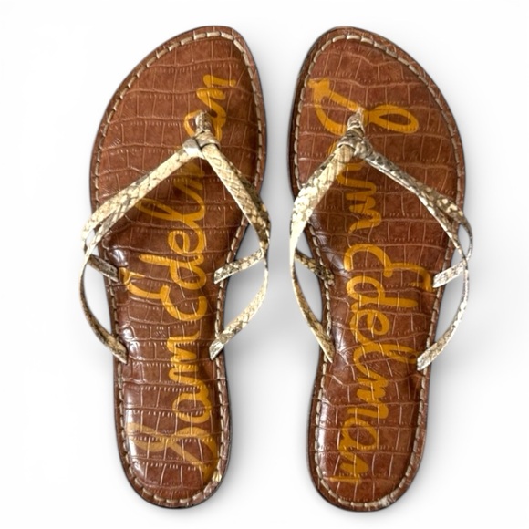 Sam Edelman Shoes - Sam Edelman Gerianne Thong Sandals Embossed Patent Flip-Flops Womens Size 6.5